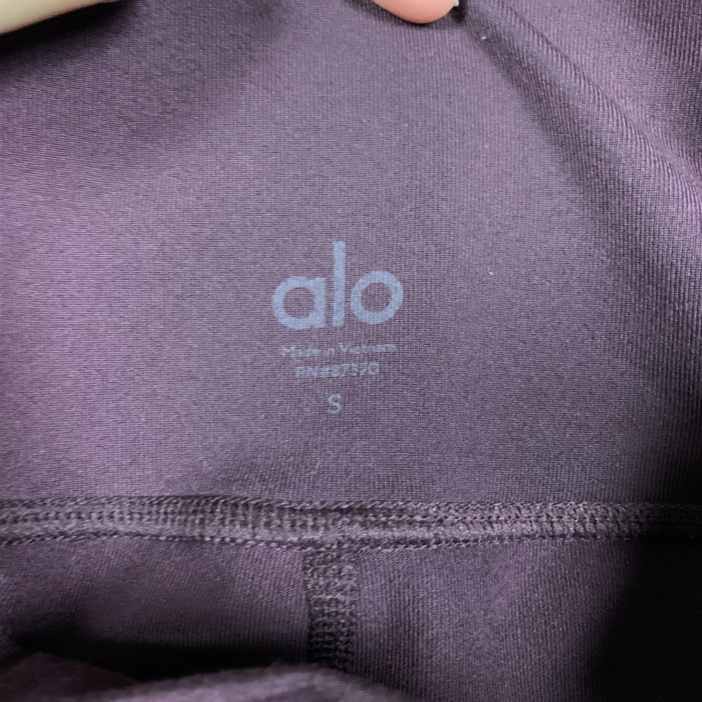 Alo Yoga Moto‎ Legging Women's Small Black Cherry High-Waist Ribbed Panel Active - Picture 4 of 9